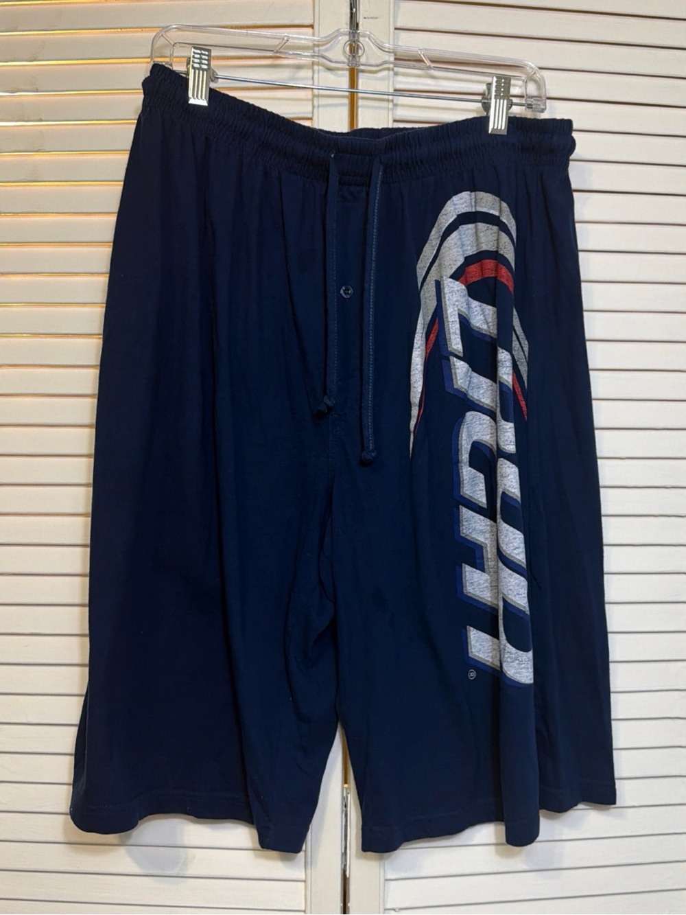 Men's Athletic Shorts - Navy with Graphic Side Print